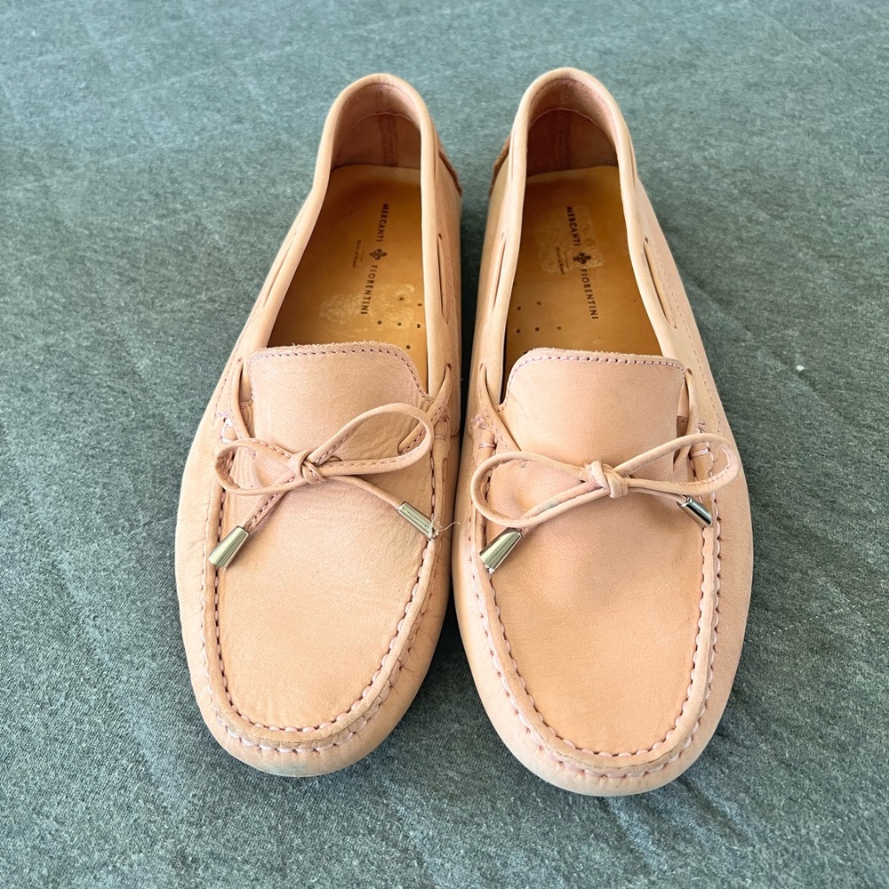 MERCANTI FLORENTINI Pink Leather Driving Loafers Women’s Size 9.5 M